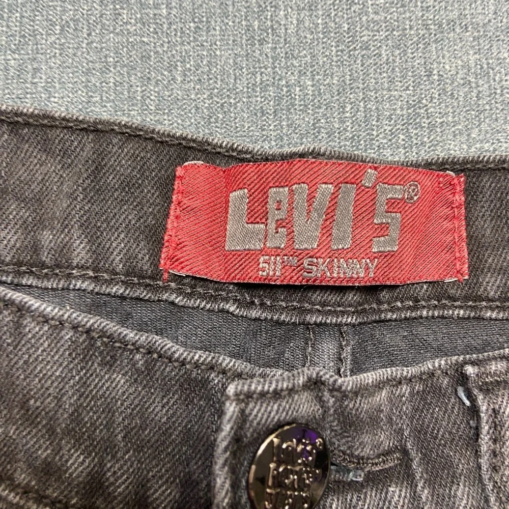VTG Levi's 511 Jeans Boys 16 Reg 28x28 Black Denim Cotton Stretch Skinny Leg